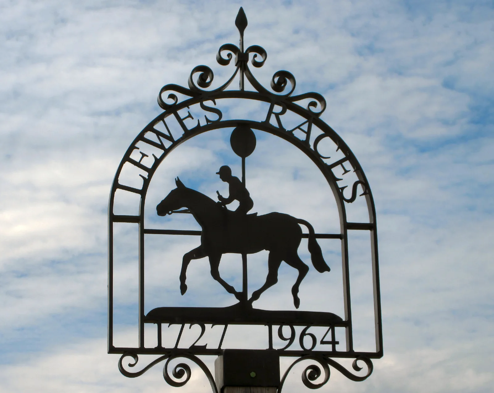 Lewes Races sign near Lewes, East Sussex